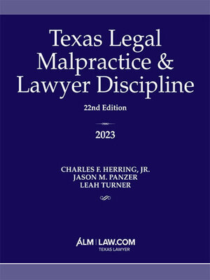 cover image of Texas Legal Malpractice & Lawyer Discipline